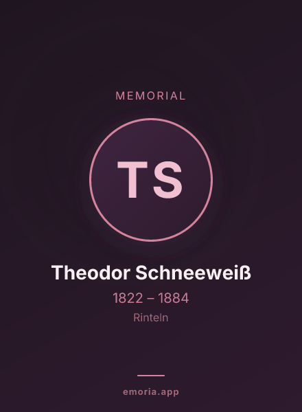 Memorial portrait of Theodor Schneeweiß