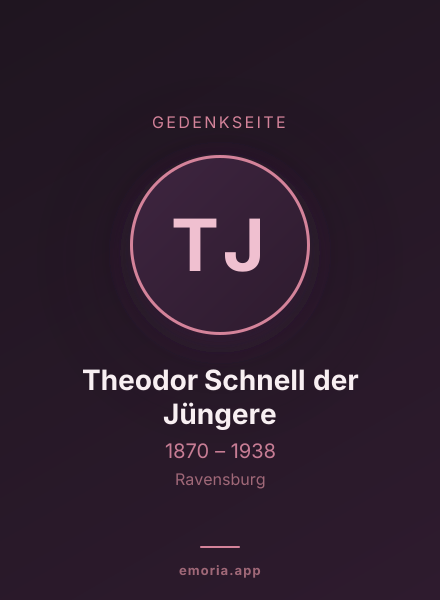 Gedenkportrait von Theodor Schnell der Jüngere