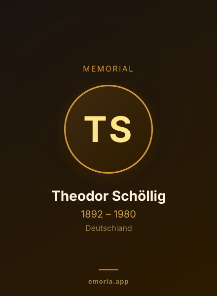 Memorial portrait of Theodor Schöllig
