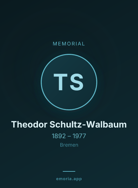 Memorial portrait of Theodor Schultz-Walbaum