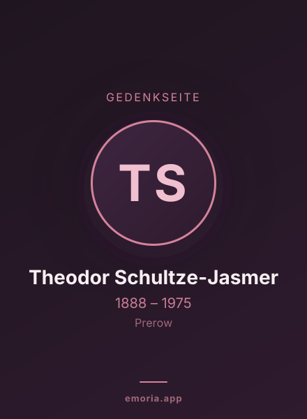 Gedenkportrait von Theodor Schultze-Jasmer