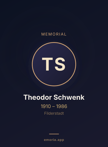 Memorial portrait of Theodor Schwenk