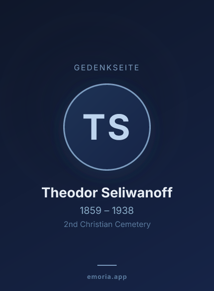 Gedenkportrait von Theodor Seliwanoff