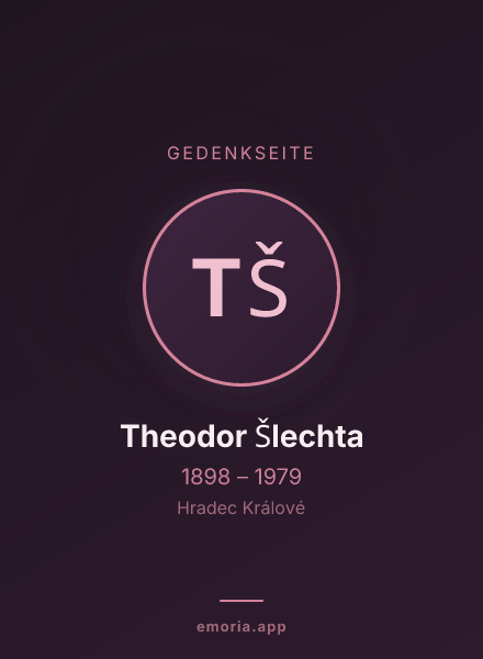 Gedenkportrait von Theodor Šlechta