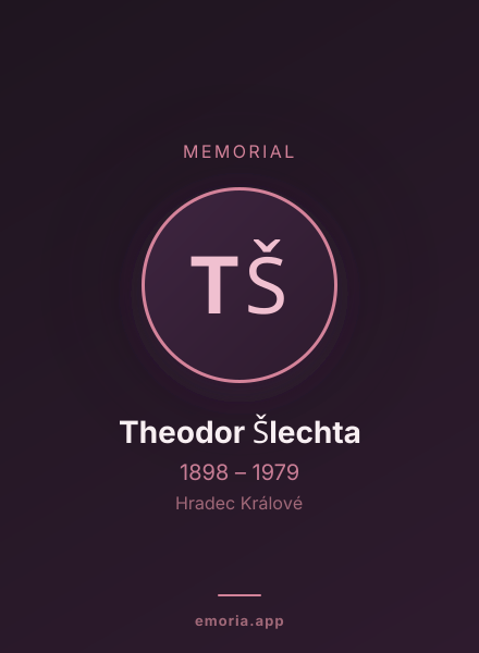 Memorial portrait of Theodor Šlechta