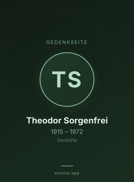 Gedenkportrait von Theodor Sorgenfrei