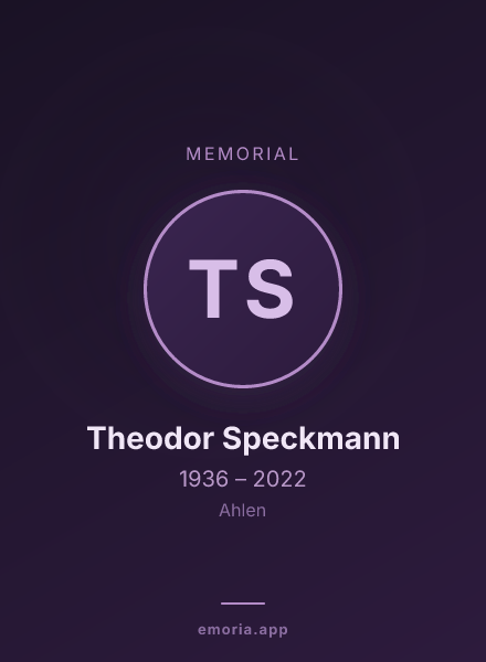 Memorial portrait of Theodor Speckmann