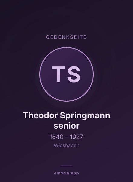 Gedenkportrait von Theodor Springmann senior