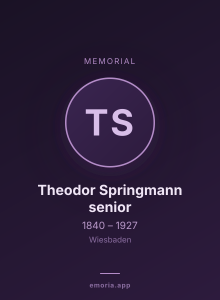 Memorial portrait of Theodor Springmann senior