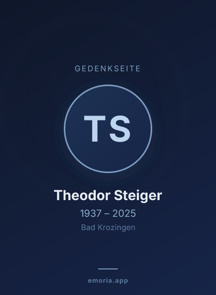 Gedenkportrait von Theodor Steiger