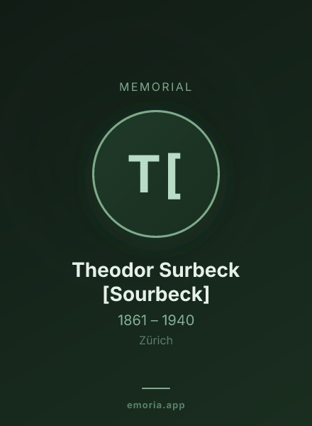 Memorial portrait of Theodor Surbeck [Sourbeck]