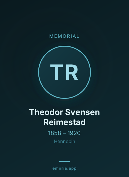 Memorial portrait of Theodor Svensen Reimestad
