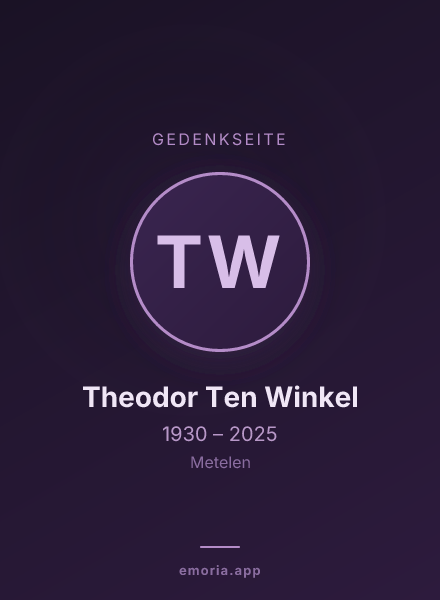 Gedenkportrait von Theodor Ten Winkel