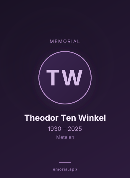 Memorial portrait of Theodor Ten Winkel