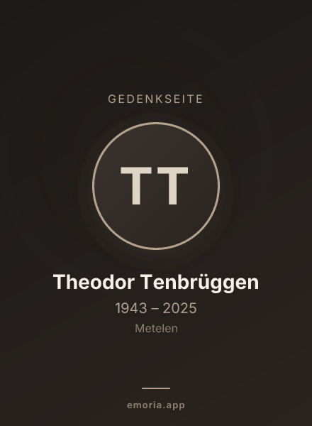 Gedenkportrait von Theodor Tenbrüggen