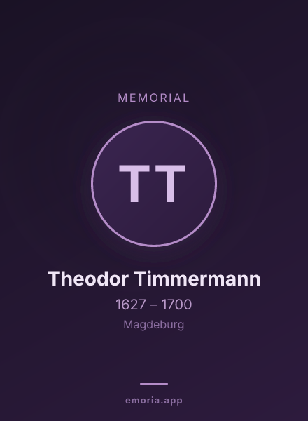 Memorial portrait of Theodor Timmermann