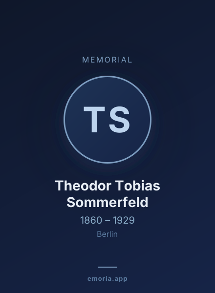 Memorial portrait of Theodor Tobias Sommerfeld