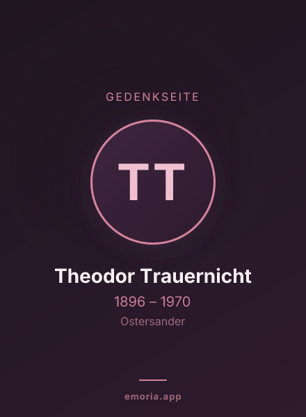 Gedenkportrait von Theodor Trauernicht