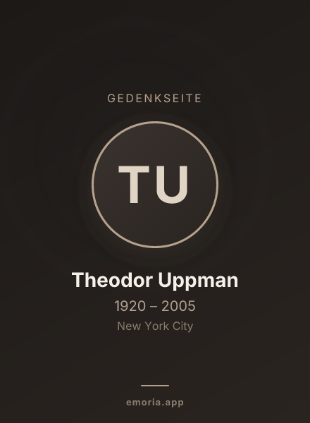 Gedenkportrait von Theodor Uppman