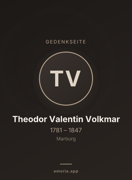 Gedenkportrait von Theodor Valentin Volkmar