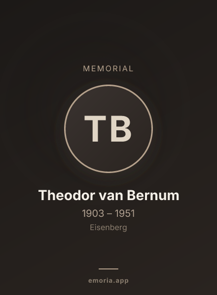 Memorial portrait of Theodor van Bernum
