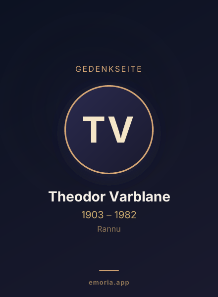 Gedenkportrait von Theodor Varblane