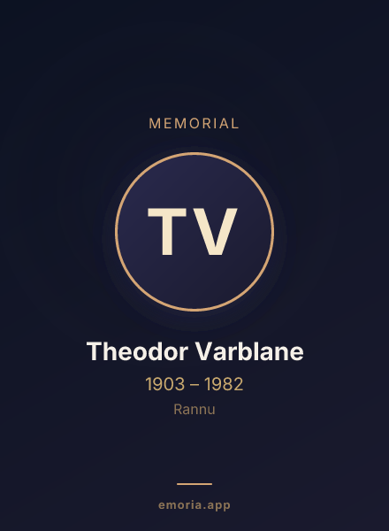 Memorial portrait of Theodor Varblane