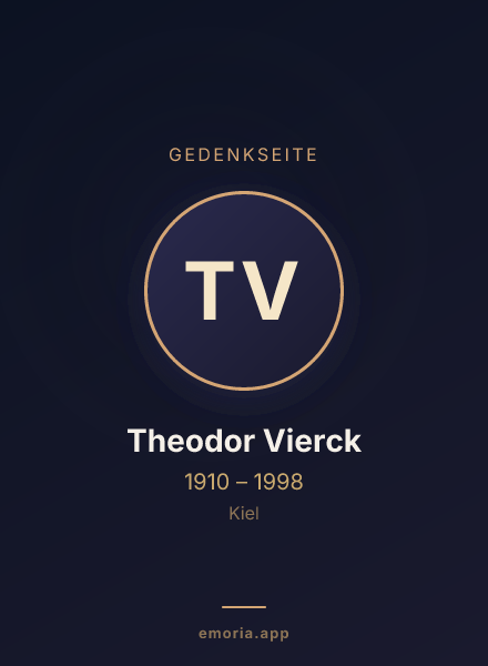 Gedenkportrait von Theodor Vierck
