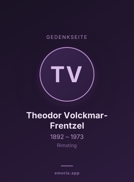 Gedenkportrait von Theodor Volckmar-Frentzel