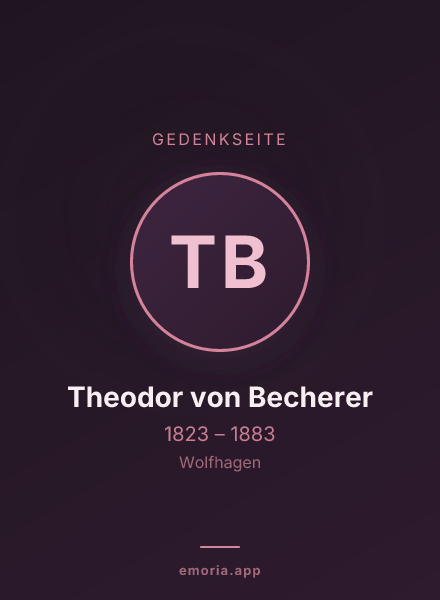 Gedenkportrait von Theodor von Becherer