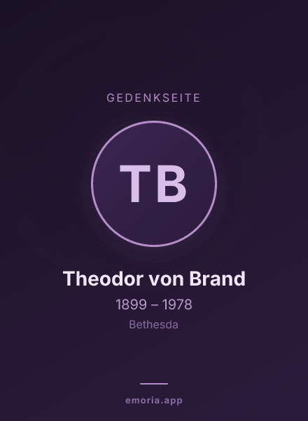 Gedenkportrait von Theodor von Brand