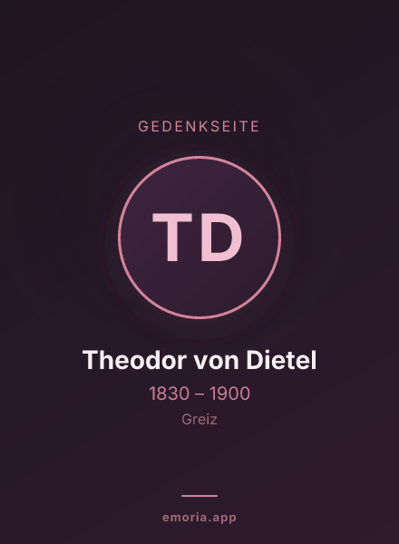 Gedenkportrait von Theodor von Dietel