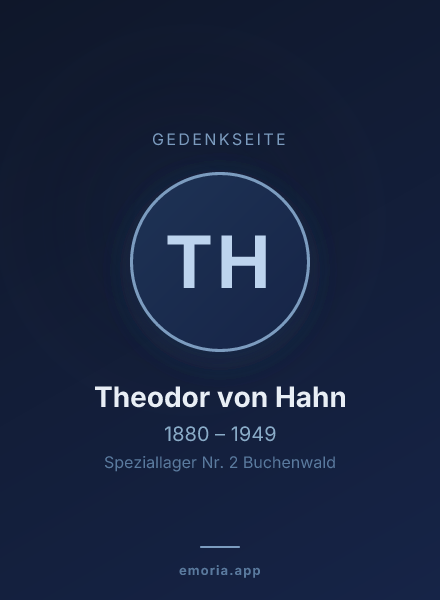 Gedenkportrait von Theodor von Hahn