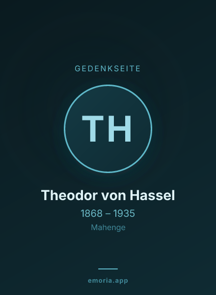 Gedenkportrait von Theodor von Hassel