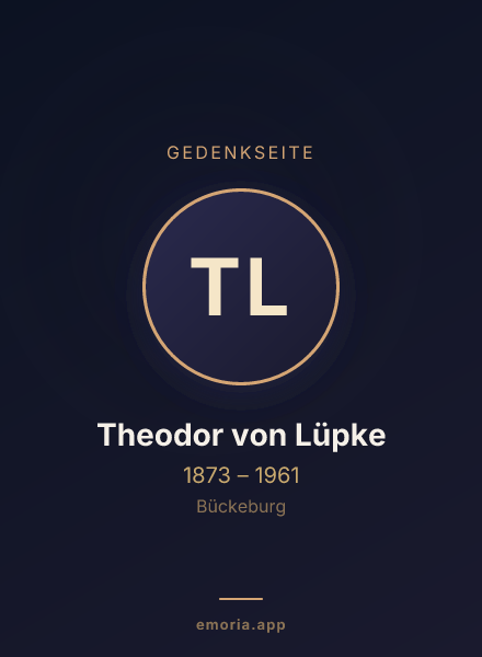 Gedenkportrait von Theodor von Lüpke