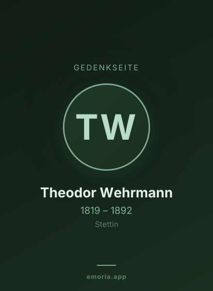 Gedenkportrait von Theodor Wehrmann