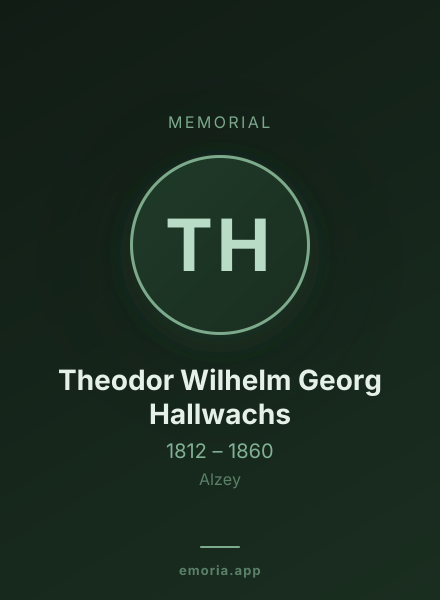 Memorial portrait of Theodor Wilhelm Georg Hallwachs