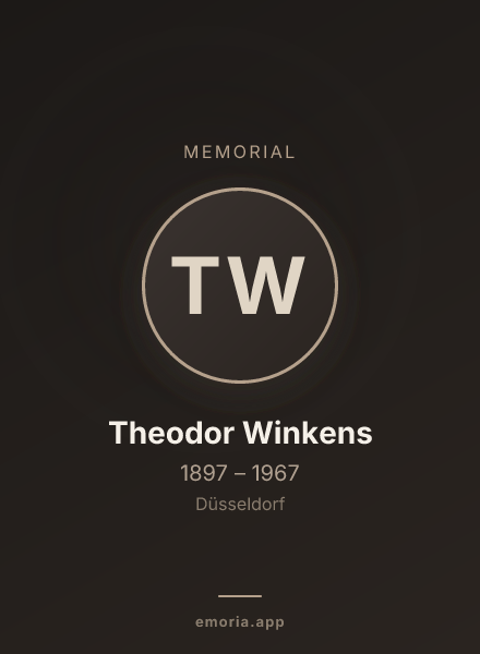 Memorial portrait of Theodor Winkens