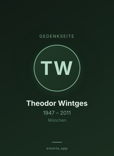 Gedenkportrait von Theodor Wintges
