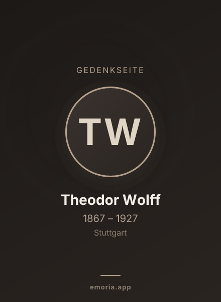 Gedenkportrait von Theodor Wolff