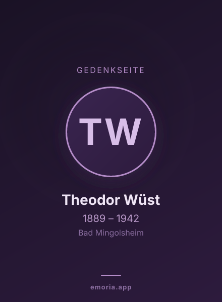 Gedenkportrait von Theodor Wüst