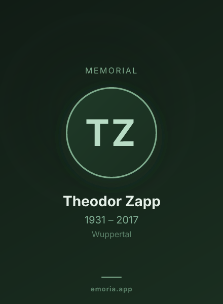 Memorial portrait of Theodor Zapp