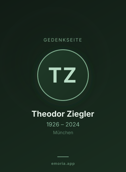 Gedenkportrait von Theodor Ziegler