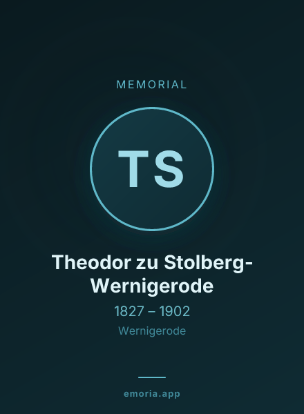 Memorial portrait of Theodor zu Stolberg-Wernigerode
