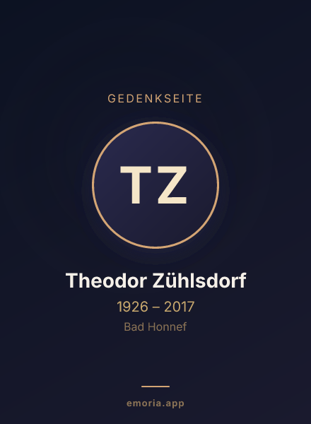 Gedenkportrait von Theodor Zühlsdorf