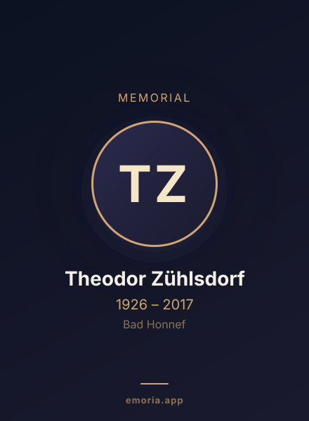 Memorial portrait of Theodor Zühlsdorf