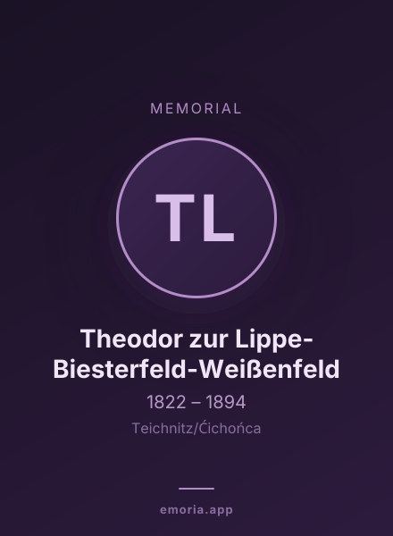 Memorial portrait of Theodor zur Lippe-Biesterfeld-Weißenfeld