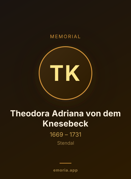 Memorial portrait of Theodora Adriana von dem Knesebeck