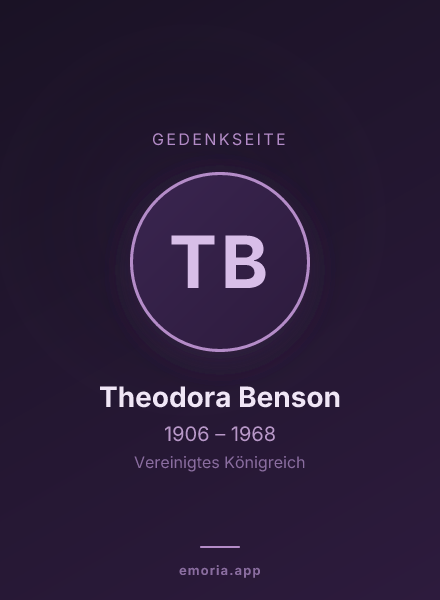 Gedenkportrait von Theodora Benson