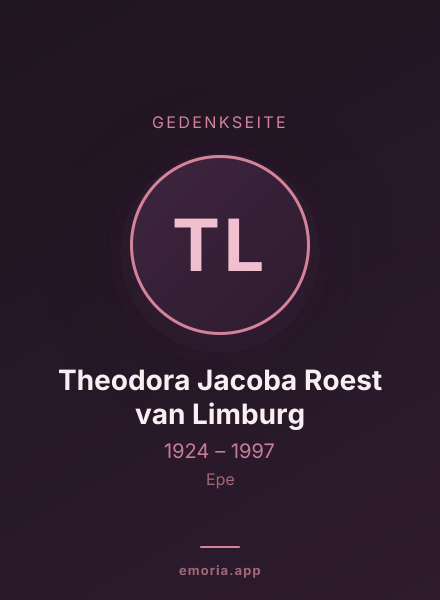 Gedenkportrait von Theodora Jacoba Roest van Limburg